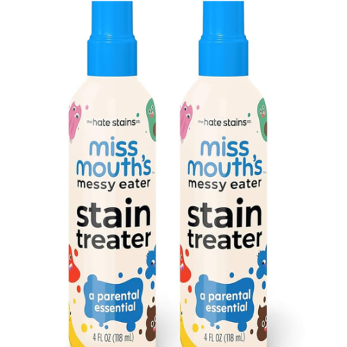 Miss Mouth's Messy Eater Stain Treater Spray - 4oz 2 Pack Stain Remover - Newborn & Baby Essentials - No Dry Cleaning Food, Grease, Coffee Off Laundry, Underwear, Fabric