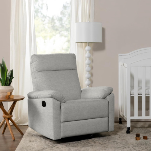 DaVinci Suzy Swivel Glider Recliner in Frost Grey