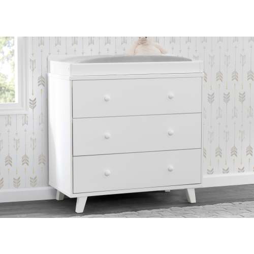 Ava 3 Drawer Dresser with Changing Top and Interlocking Drawers