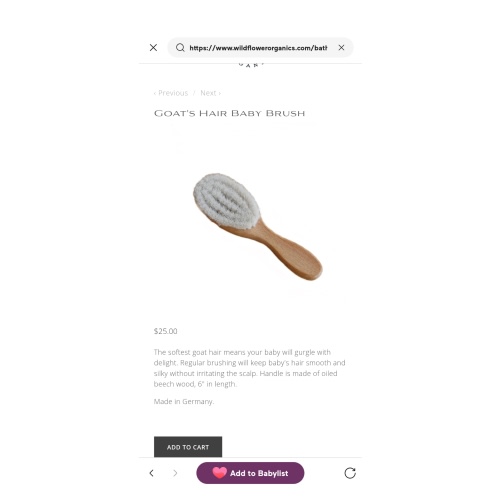 Bath— Goat's Hair Baby Brush