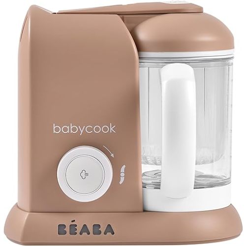 BEABA Babycook Solo 4 in 1 Baby Food Maker, Puree Steamer and Blender for Purees, Grinder with Auto Steam Cooking, Lrg Capacity 4.5 Cups 27 Servings in 20 Mins, Pralin