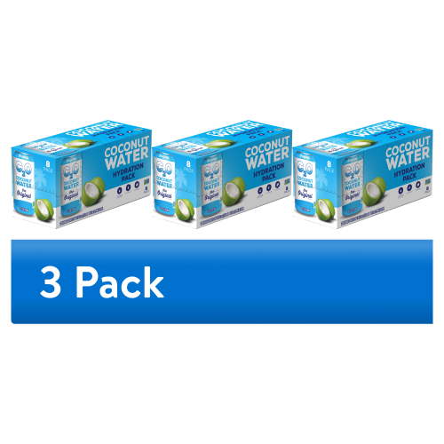 (3 pack) C2O Pure Coconut Water, Coconut Water Hydration Pack, 10.5 fl oz, 8 Pack