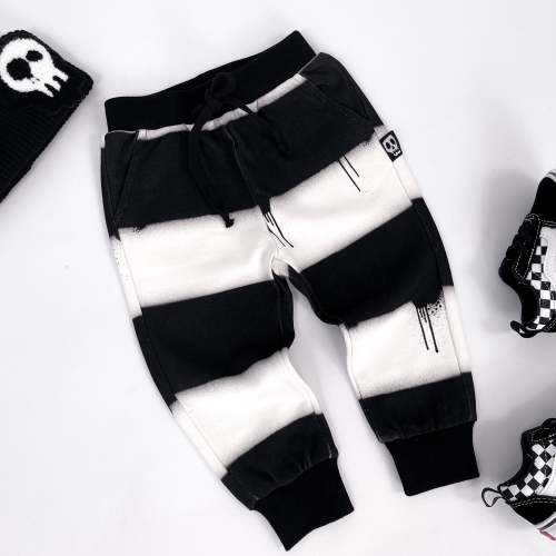 DRIPS BLACK & WHITE STRIPE JOGGERS