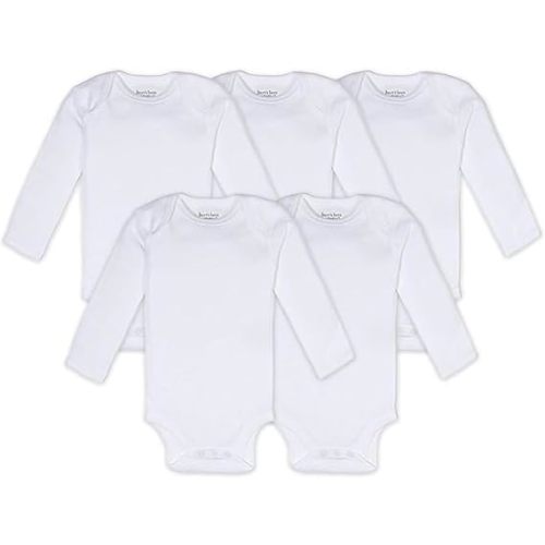 Burt's Bees Baby Organic Long Sleeve Bodysuit (5 Pack) - Cloud, 3-6 M