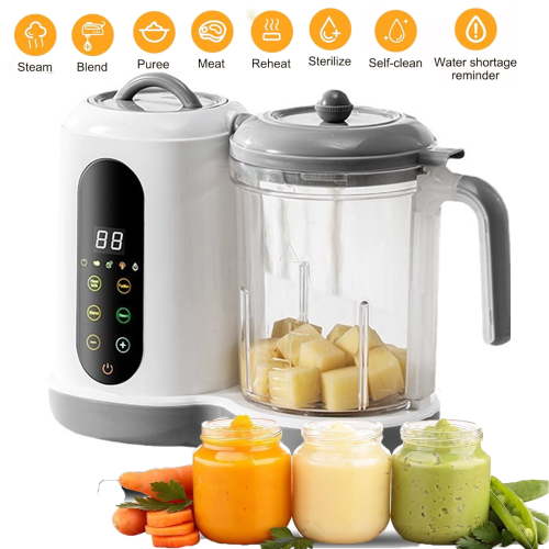 Food Maker,One Step Food Processor Steamer Puree Blender,Multifunctional Auto Cooking & Grinding,Food Puree Maker with Self Cleans,Touch Screen Control, White