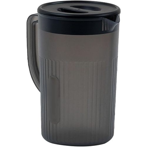 Plastic Pitcher, Cold 2.7L High Temperature Resistant Large Capacity Durable with Lid for Tea Drink (Black)