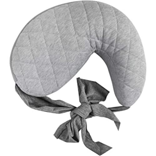 Boppy Anywhere Nursing Pillow Support, Soft Gray Heathered with Stretch Belt that Stores Small, Breastfeeding and Bottle-feeding Support at Home and for Travel, Plus Sized to Petite, Machine Washable