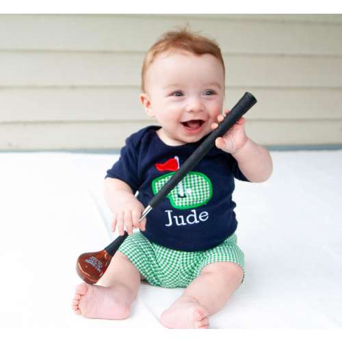 Monogrammed Golf Applique Shirt and Shorts for Baby Boys - Great Gift for Golfer's New Baby!