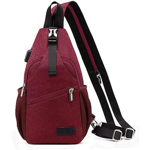 LOVEVOOK Sling Bag for Women Casual Daypack Nylon Crossbody Sling Backpack Travel Shoulder Bag Hiking Daypack