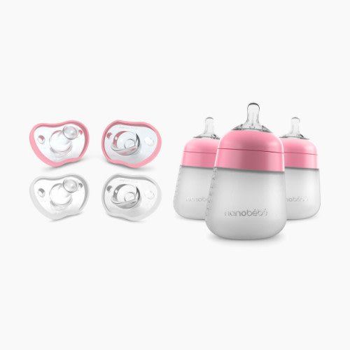 Nanobebe Bottle + Pacifier Bundle - Pink