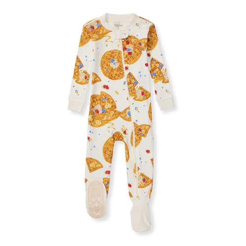 Burt's Bees Baby Boys' Pajamas, Zip-Front Non-Slip Footed Sleeper, Organic Cotton