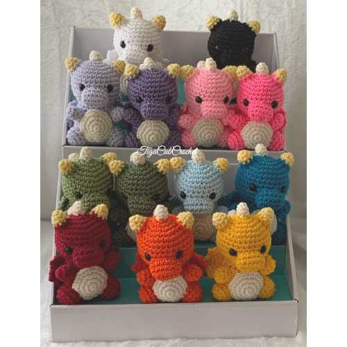 Made To Order! Kawaii Cute Adorable Crochet Dragon Plush Stuffies Amigurumi Mythical Fantasy Animal Lover Gift For Her Gift For Him Handmade