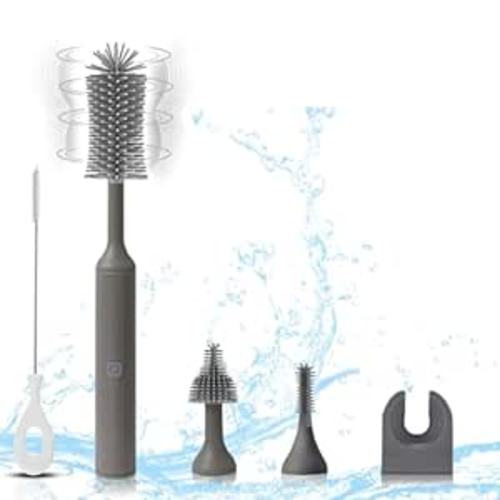 Amazon.com: WHNL Electric Baby Bottle Brush Set with Rechargeable Electric Bottle Brush Cleaner and Replaceable Silicone Bottle Brushes and Straw Brush Cleaner, Waterproof Multi-Purpose Cleaning Brush(Grey) : Baby