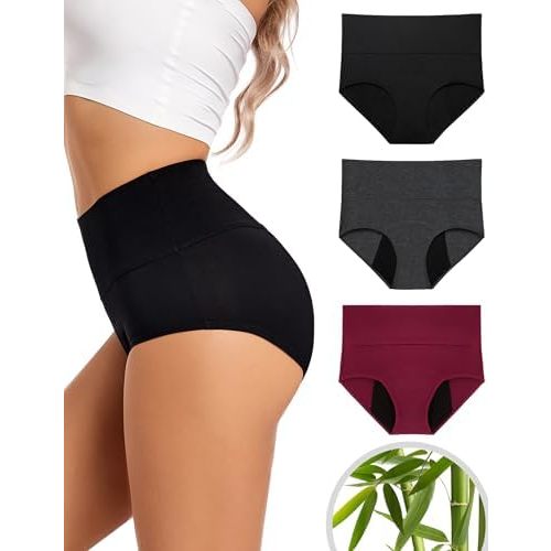 EcoPeriod Period Underwear for Women Heavy Flow High Waist Postpartum Underwear Menstrual Leakproof Period Panties
