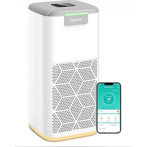 WELOV Air Purifiers for Home Large Room: Up to 1570 Ft² With Air Quality Monitor, Smart WiFi, Alexa Control, H13 True HEPA Filter for Pet A11ergies Smoke Pollen Dust, 23dB Quiet for Bedroom, P200 Pro