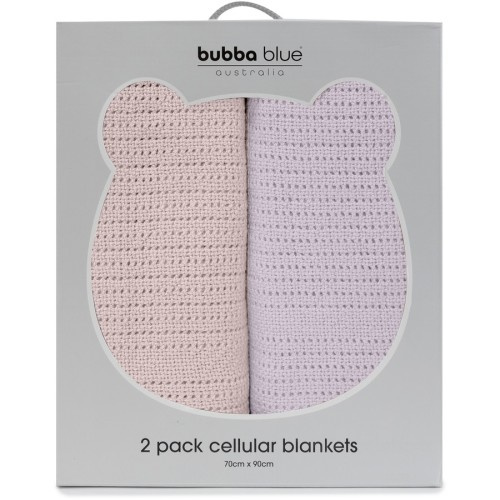 Bubba Blue Nordic Cellular Blankets 2 Pack - Rose/Lilac