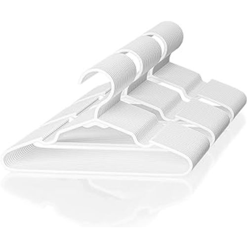 VTRIN Baby Hangers 60 Pack Large Capacity Hard Plastic Kids Hangers Suitable for All Clothes of Infant and Toddler, Such as Short, Shirts and Thick Coats, Children Hangers for Kids Clothes