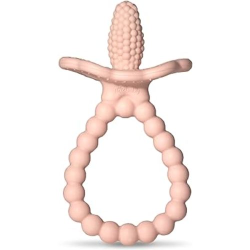 RaZbaby RaZberry Plus Baby Teether – Easy-to-Hold Toy for Front & Back Teething Relief, BerryBumps Texture for Sensory Development, Soothes Sore Gums, BPA-Free, Great Gift for Babies 3M+ – Pink