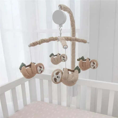 Living Textiles - Baby Music Mobile, Crib Toy, Rainbow Sloth
