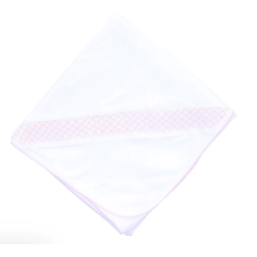 Essentials Smocked Blanket with Pink Trim