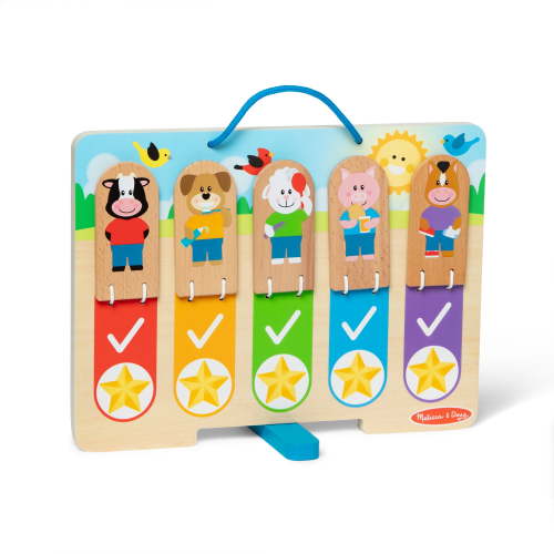 Melissa & Doug My Daily Day and Night Wooden Routines Chart Learning Toy for Boys and Girls 3+ - FSC Certified
