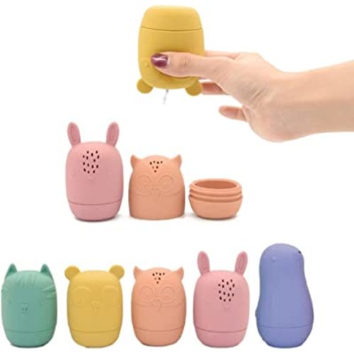 Mold Free Bath Toys, Set of 5, Infant Bath Toys 6-12 Months and Toddlers 1-3, Baby Bathtub and Pool Toys, Silicone Bath Toys, Baby Bath Toys Mold Free : Toys & Games