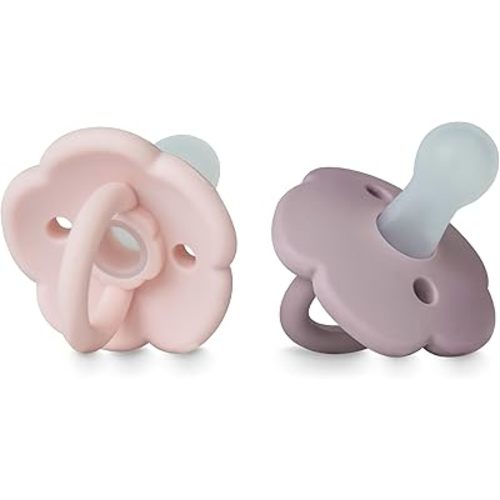 Moonkie Pacifiers Set of 2 | One-Piece Design Baby Pacifier with Large Air Holes | BPA-Free Safe Silicone Soother | 6 Months Up