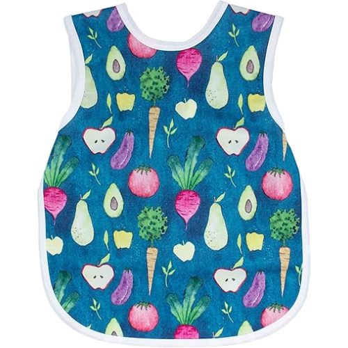 BapronBaby Organic Produce Bapron - No Neck Tie Safer Bib for Baby& Toddler - Soft Waterproof Stain Resistant - Machine Washable - Sz Baby/Toddler 6m-3T