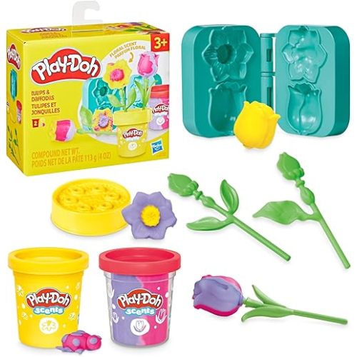 Play-Doh Tulips & Daffodils Flower Toy, Kids Arts & Crafts Kit, Gifts for Girls & Boys 3 Tulips & Daffodils Flower Toy, Kids Arts & Crafts Kit, Gifts for Girls & Boys 3+