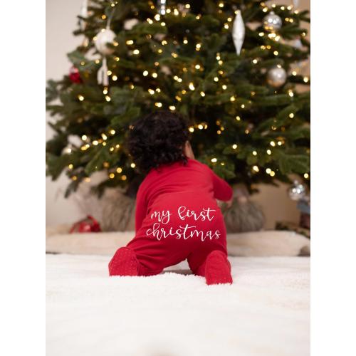 Christmas Zip Footie Pajama, First Christmas Sleeper, Personalized Pajamas, Christmas Family Matching PJs, Kids PJs