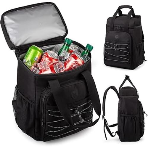 Cooler Backpack with Padded Top Handle, Lightweight Back Pack Coolers Insulated Leak Proof, Large Capacity Ice Chest for Women Men Beach Camping Picnic Fishing Hiking