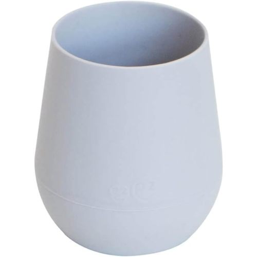ezpz Tiny Cup (Pewter) - 100% Silicone Training Cup for Infants - 4 months + - Designed by a Pediatric Feeding Specialist - Baby-led Weaning Essentials & Baby Gifts - 6 Months+