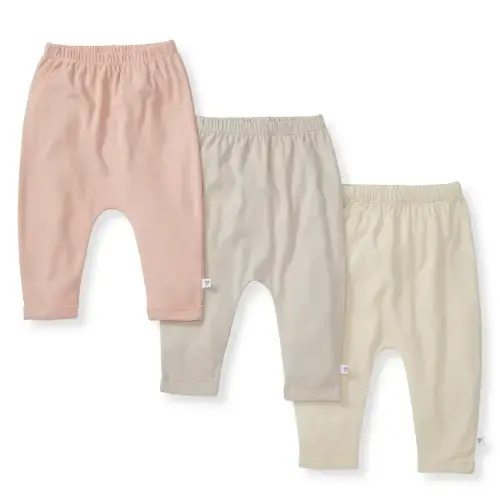 Solid Organic Cotton Baby Pants 3 Pack - Color: Pink Sand – Burt's Bees Baby - Size: NEWBORN