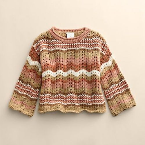 Baby & Toddler Little Co. Organic Cotton Blend Long Sleeve Crochet Sweater