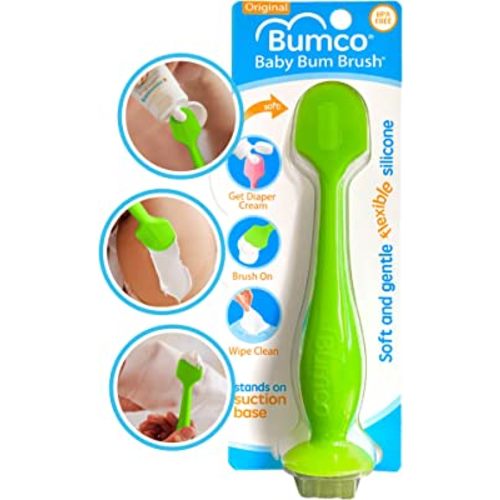 Bumco Diaper Cream Spatula - BPA-free Butt Paste Diaper Cream Applicator, Soft & Flexible Diaper Rash Cream Applicator, Butt Spatula Baby, Mom-Invented Diaper Bag Essentials (Green)