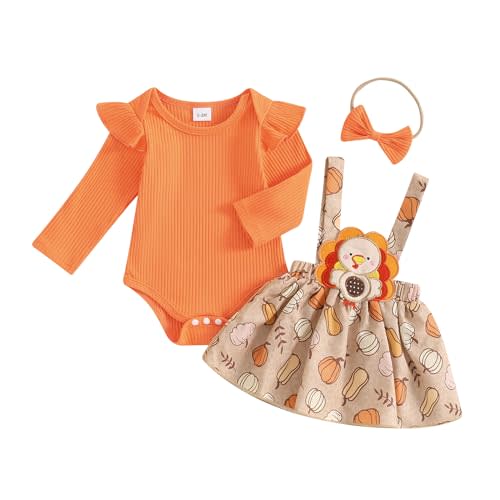 FIOMVA My First Christmas Baby Girl Outfit Newborn Romper Skirts Set Fall Winter Infant Christmas Dress Overall Clothes