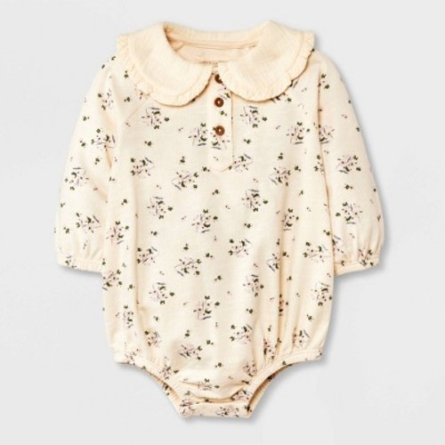 Grayson Collective Baby Girls' Collared Gauze Bubble Romper - Off-White, Size: 12M