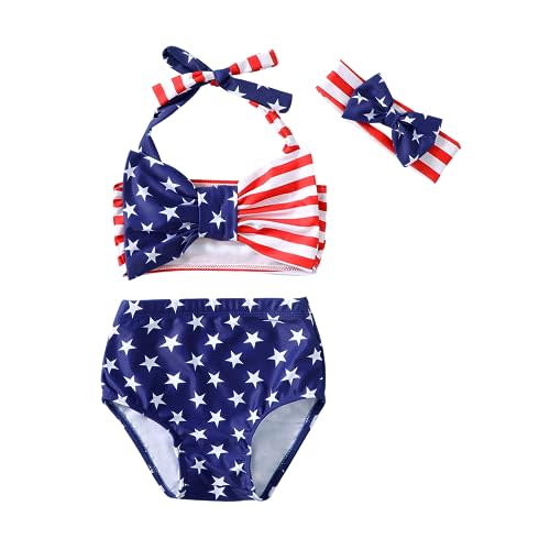 LYSMuch Newborn-3T Baby Girls Bathing Suit Toddler Bikini Swimsuit with Headband 3-Pieces Beach Wear