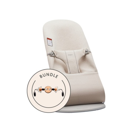 Bouncer Bliss Convertible Jersey Baby Bouncer & Toy Bundle