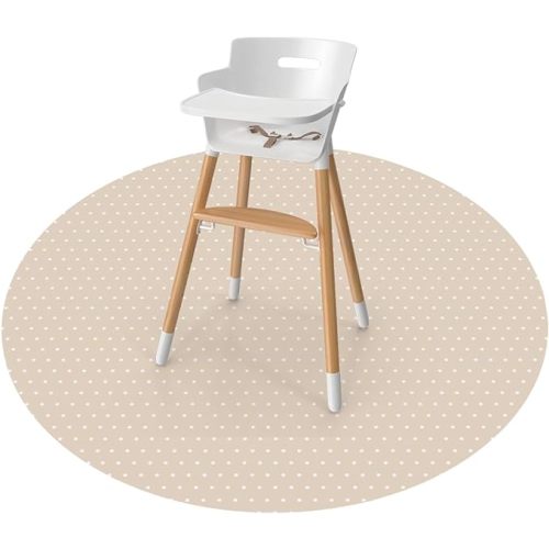 WeeSprout Baby Splat Mat for Kids, Large 51” x 51” Floor Playmat with Durable, Waterproof Surface and Non-Slip Bottom for Infants to Toddlers Under highchair, Arts and Crafts, picnics and Play - Round - Dotted Sand