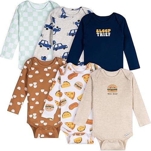 Onesies Brand unisex-baby 6-pack Long Sleeve Bodysuits