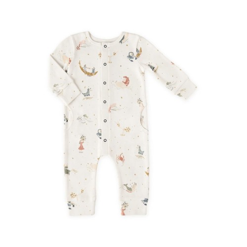 Print Long Sleeve Organic Cotton Romper, 6-12M