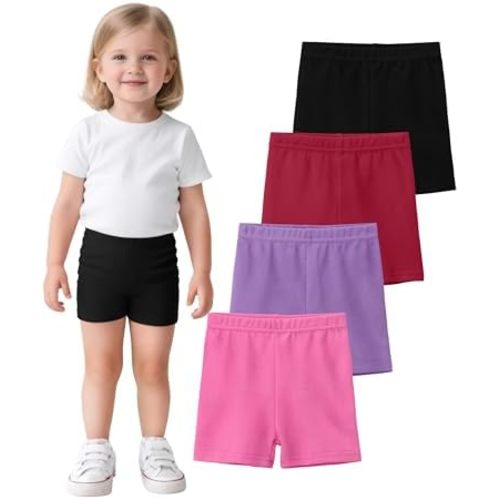 4 Pack Cotton Toddler Girls Shorts Cartwheel Bike Kids Biker Under Dress Dance Shorts Girls Clothes