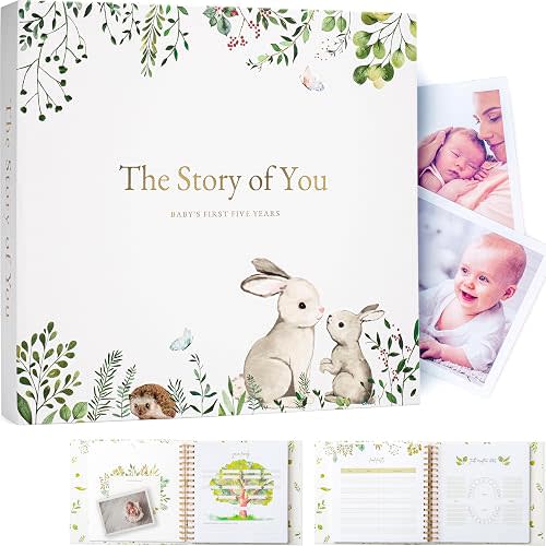 Keepsake Memory Book for Baby Boy or Girl Timeless First 5 Year Baby Book A Milestone Book to Record Every Event from Birth To Age 5 Gender Neutral Journal Scrapbook Photo Album