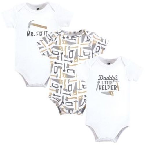 Hudson Baby Infant Boy Cotton Bodysuits, Daddys Helper Tools, 0-3 Months