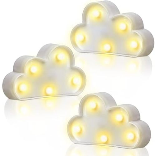 3 Pcs LED Cloud Night Light Can Be Hung On The Wall Kids Room Light, Suitable for Birthday Party Holiday Decoration Baby Room Nursery Decoration