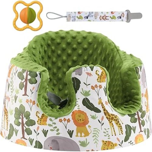 Seat Cover Compatible with Bumbo Seat,Breathable Baby Bumbo Seat Cover,Soft Bumbo Floor Seat Cover for Baby Girl Boy,Only Compatible with Bumbo Seat with Soothing Toy (Green)