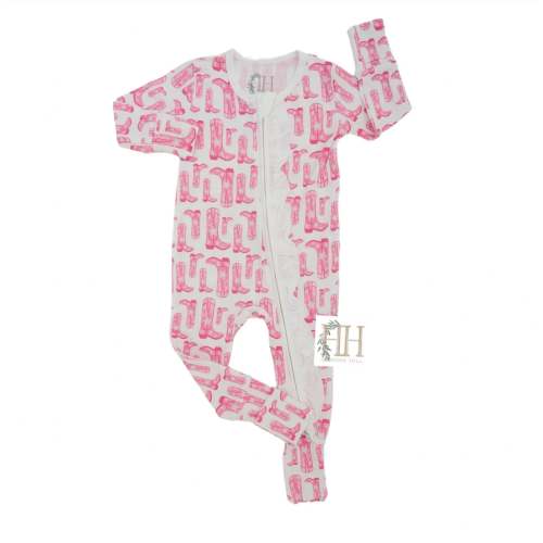 Hamner Hill Pink Cowgirl Boots Onesie – Howdy House Kids