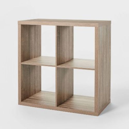 4 Cube Organizer White - Brightroom™: Decorative Bookshelf, Cubby Storage, MDF & Particle Board, 13" Compatible