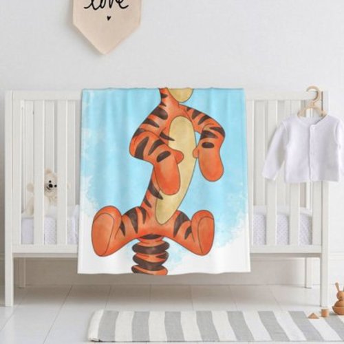 Tigger Cartoon Baby Blanket Cute Anime Super Soft Colorful Flannel Throw Blankets Bedding, Cozy Fleece Swaddling Blankets for Toddler Boys Girls Nursery 30x40 Inch